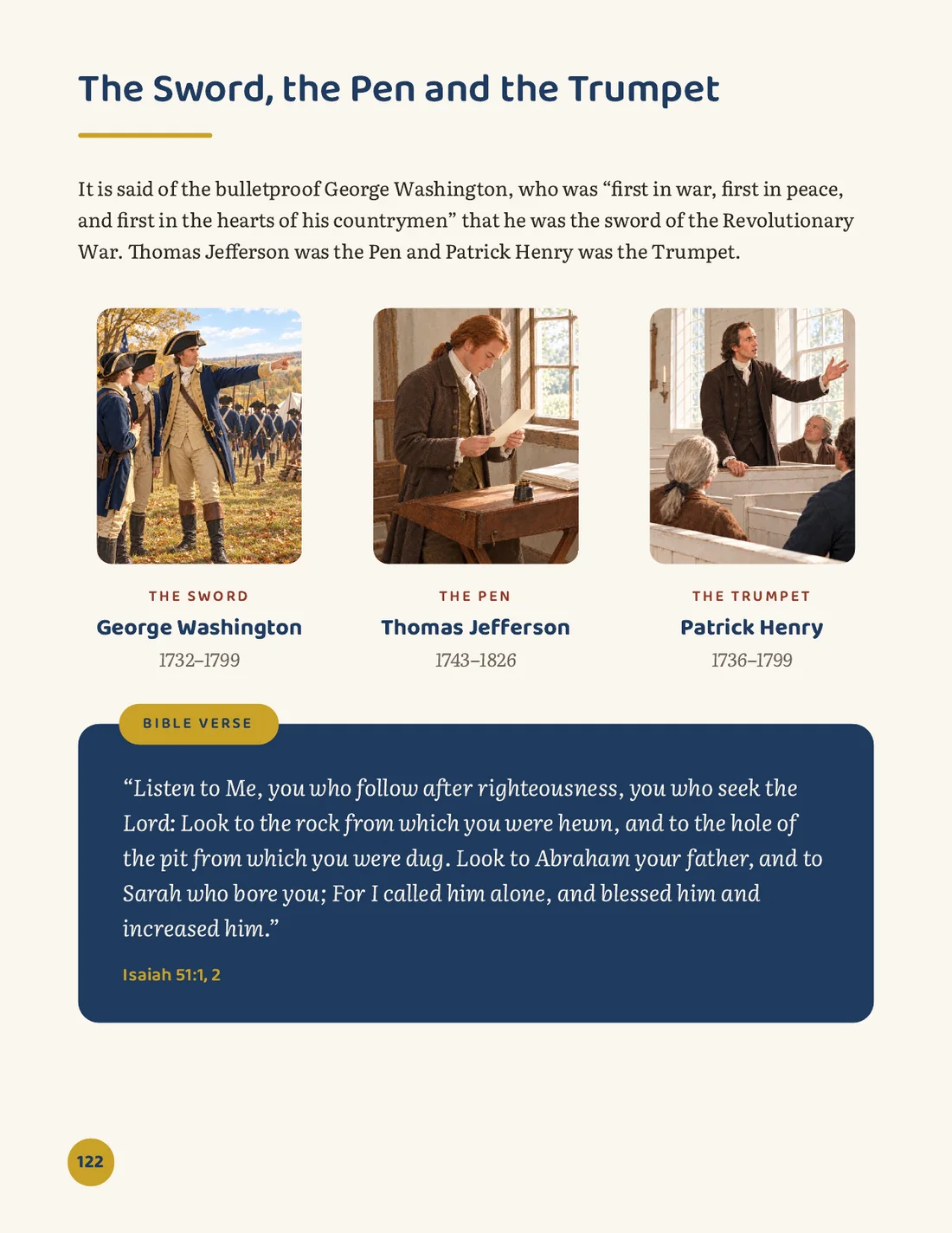 Page: the sword, the pen and the trumpet, from America’s Founders