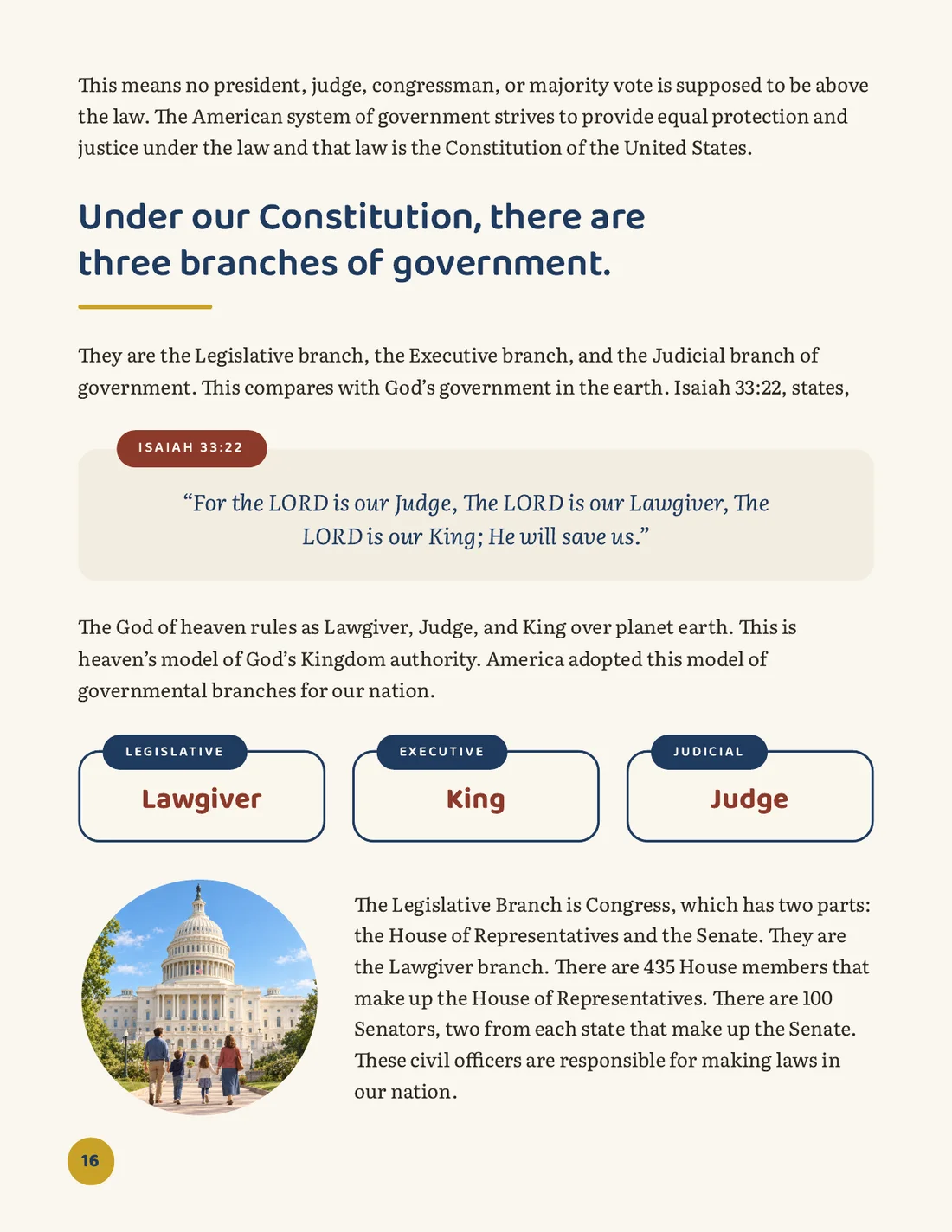 Page: the three branches of government