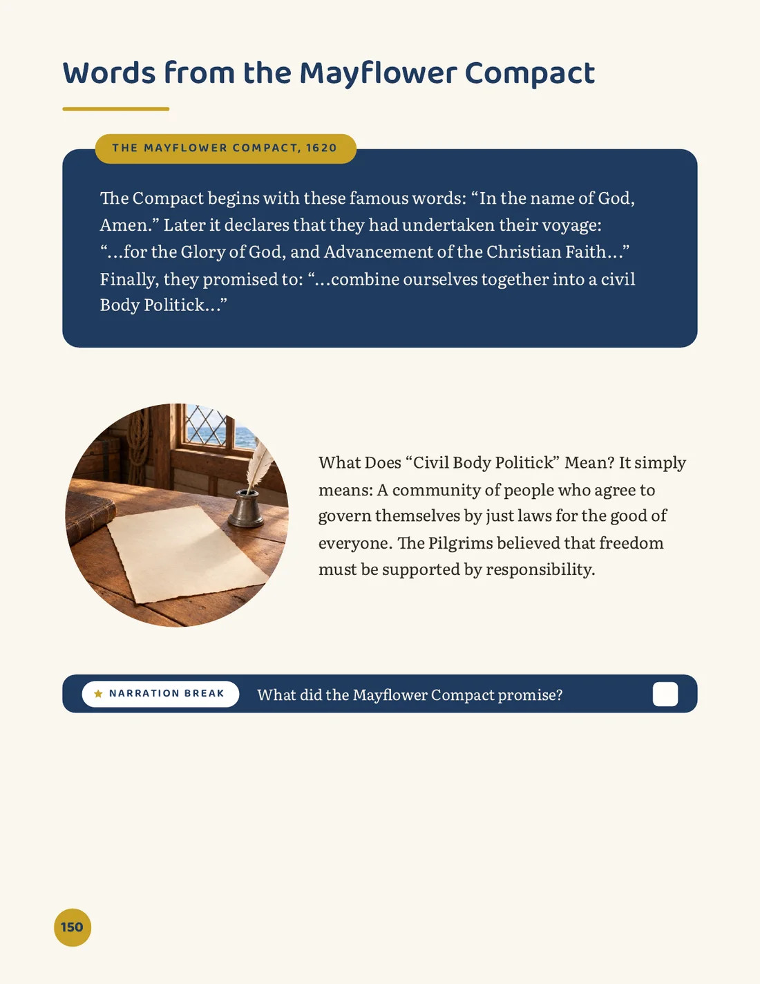 Page: words from the Mayflower Compact